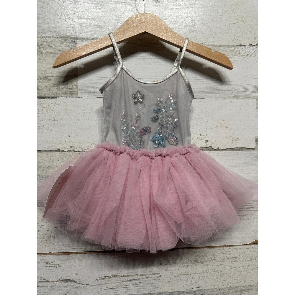 Tutu Du Monde Bebe Treasure Cove Tutu Dress Baby 0-3M Pink Grey Sequin NWT